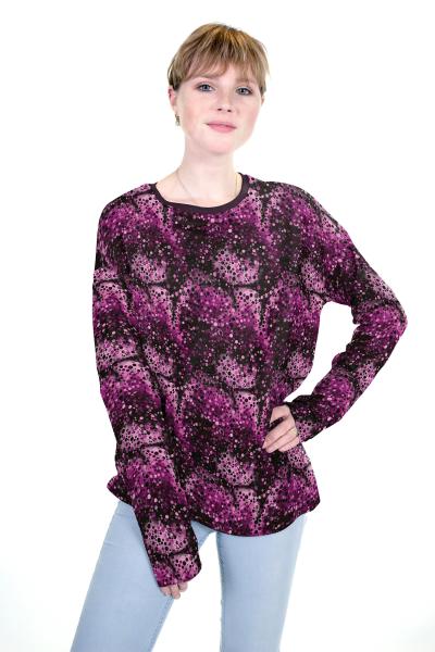 Baumwoll Jersey Punkte in Lila-Pink Tönen